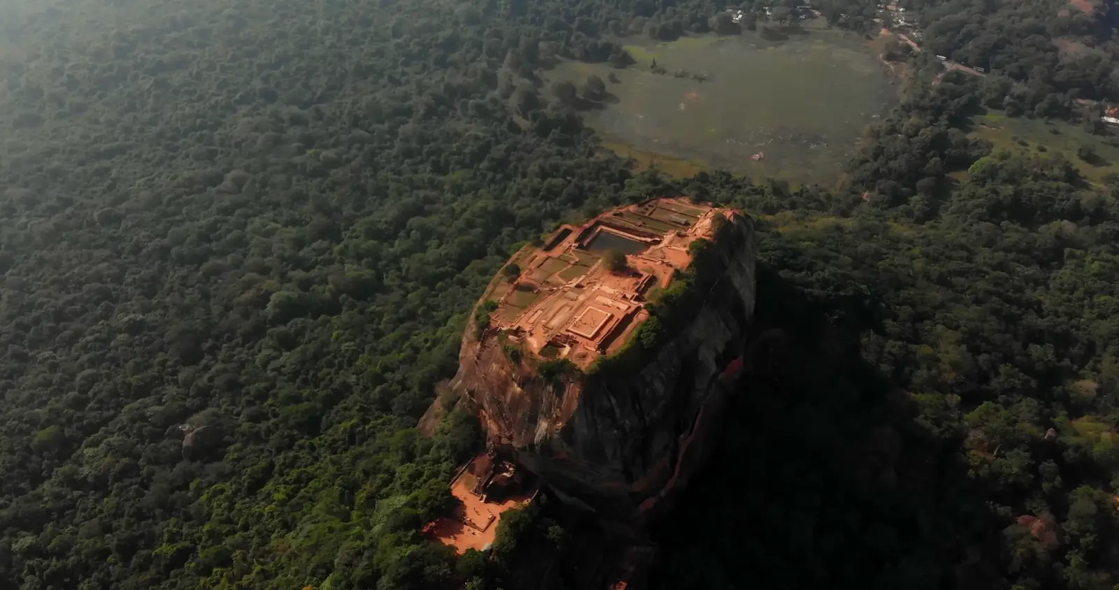 Aerial view of Sigiriya rock fortress, Sri Lanka